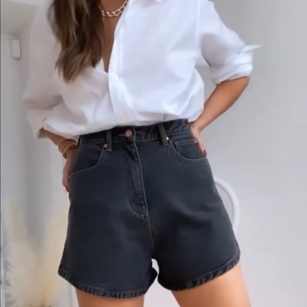 WeWoreWhat Denim Black wash shorts